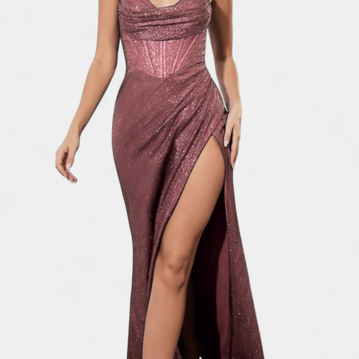 Armoni Vestido Sirena con Corpiño y Tirantes de Espagueti