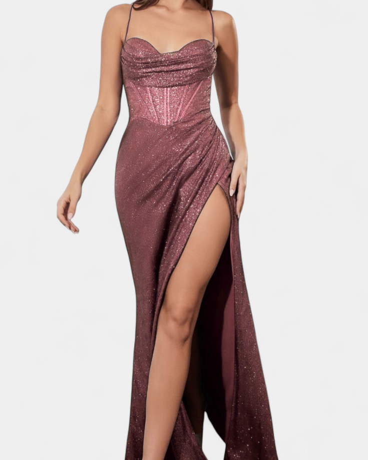 Armoni Vestido Sirena con Corpiño y Tirantes de Espagueti