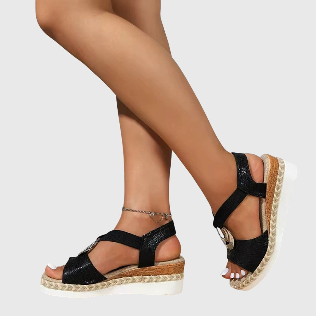 Olalla | Sandalias con Cuña y Correa Ajustable para Mujer