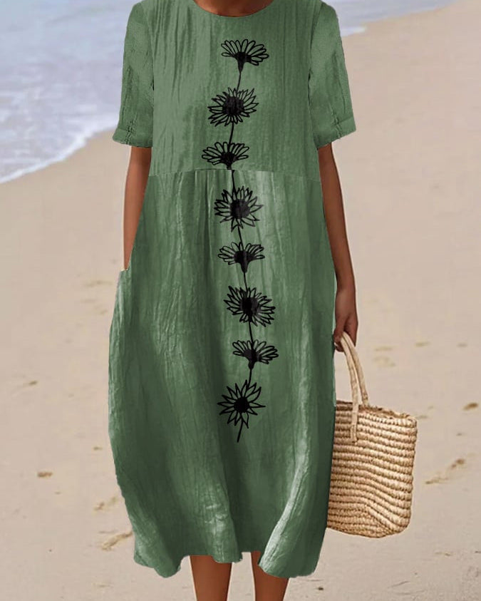 Hana | Vestido Midi Flor Central