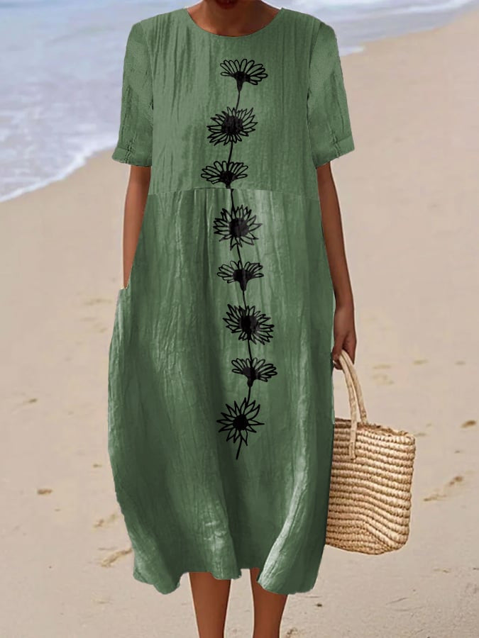 Hana | Vestido Midi Flor Central