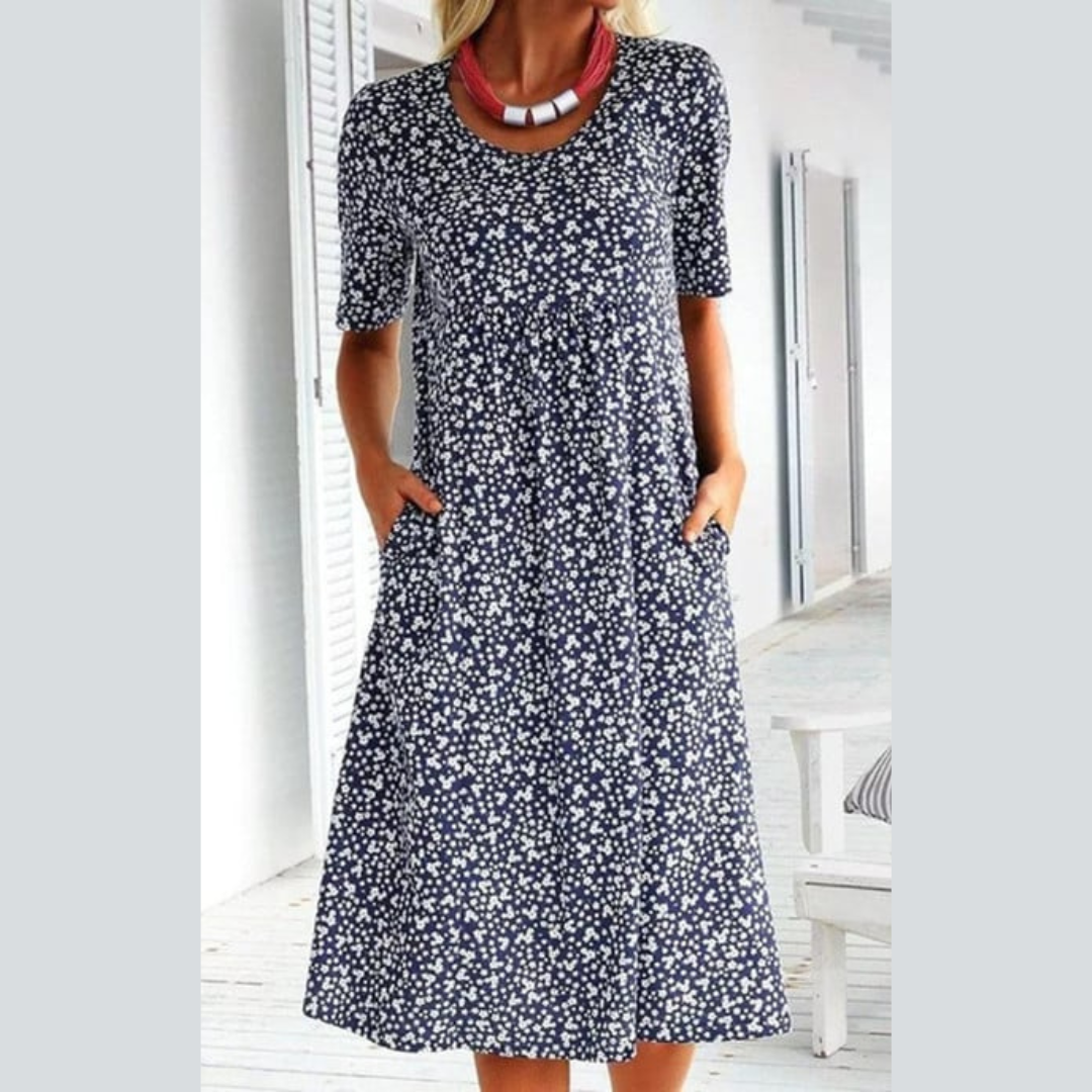Amara | Vestido Midi Estampado Floral Elegante