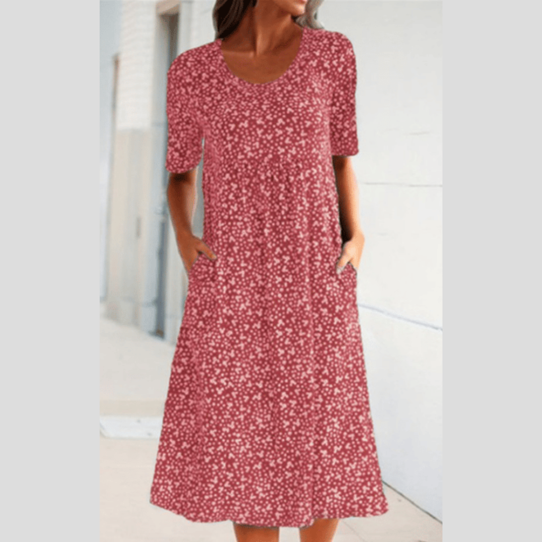 Amara | Vestido Midi Estampado Floral Elegante
