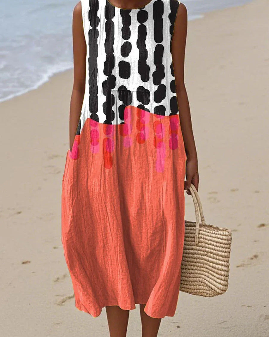 Jade | Vestido Midi de Bloques de Color