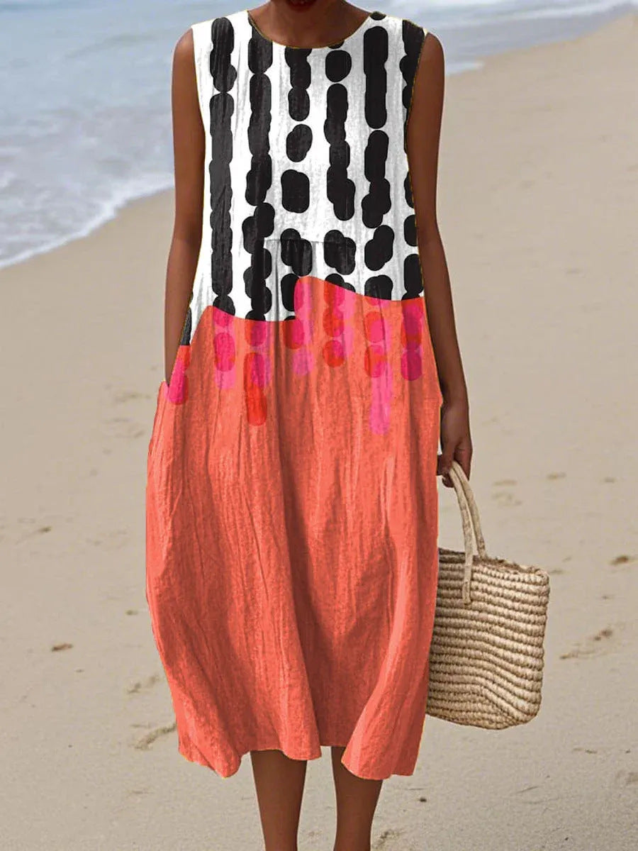 Jade | Vestido Midi de Bloques de Color