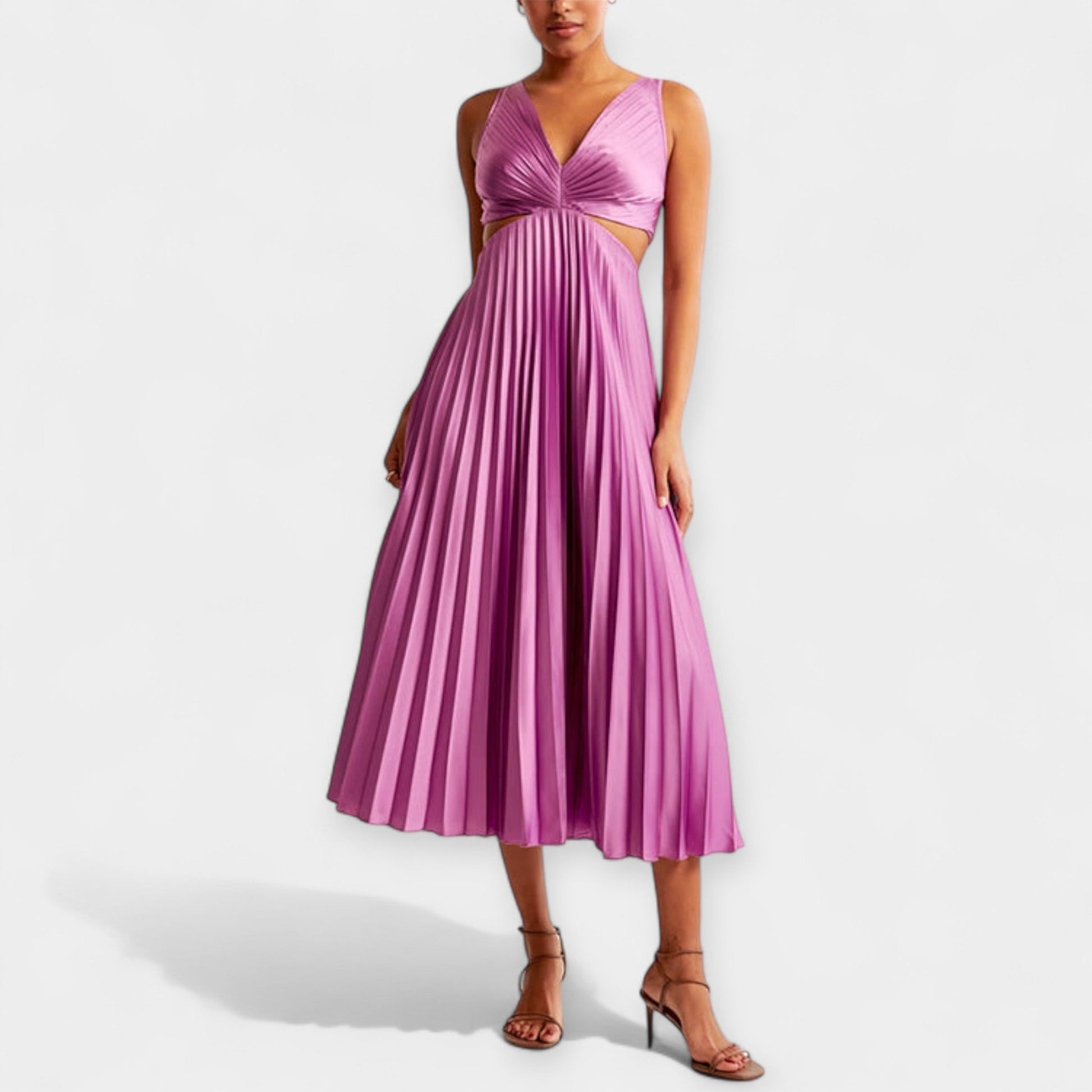 Vestido Maxi con Diseño Plisado