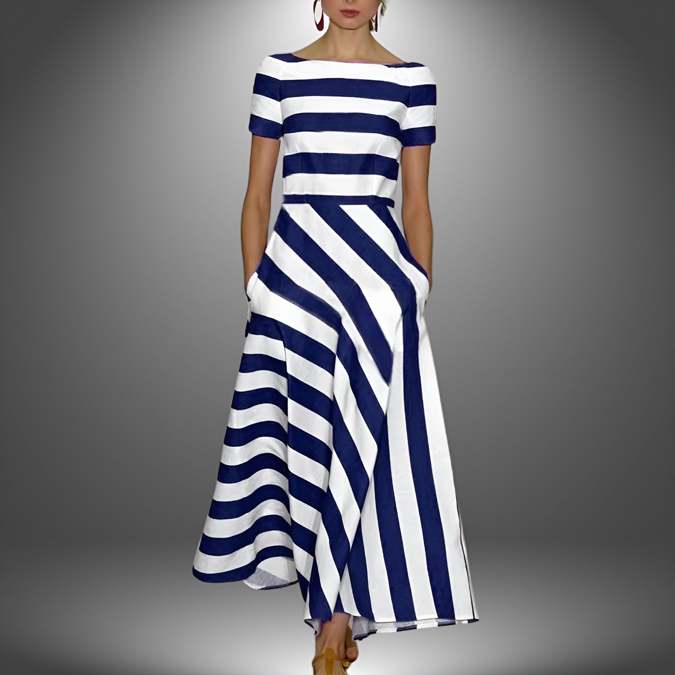 Vestido Largo a Rayas para Mujeres