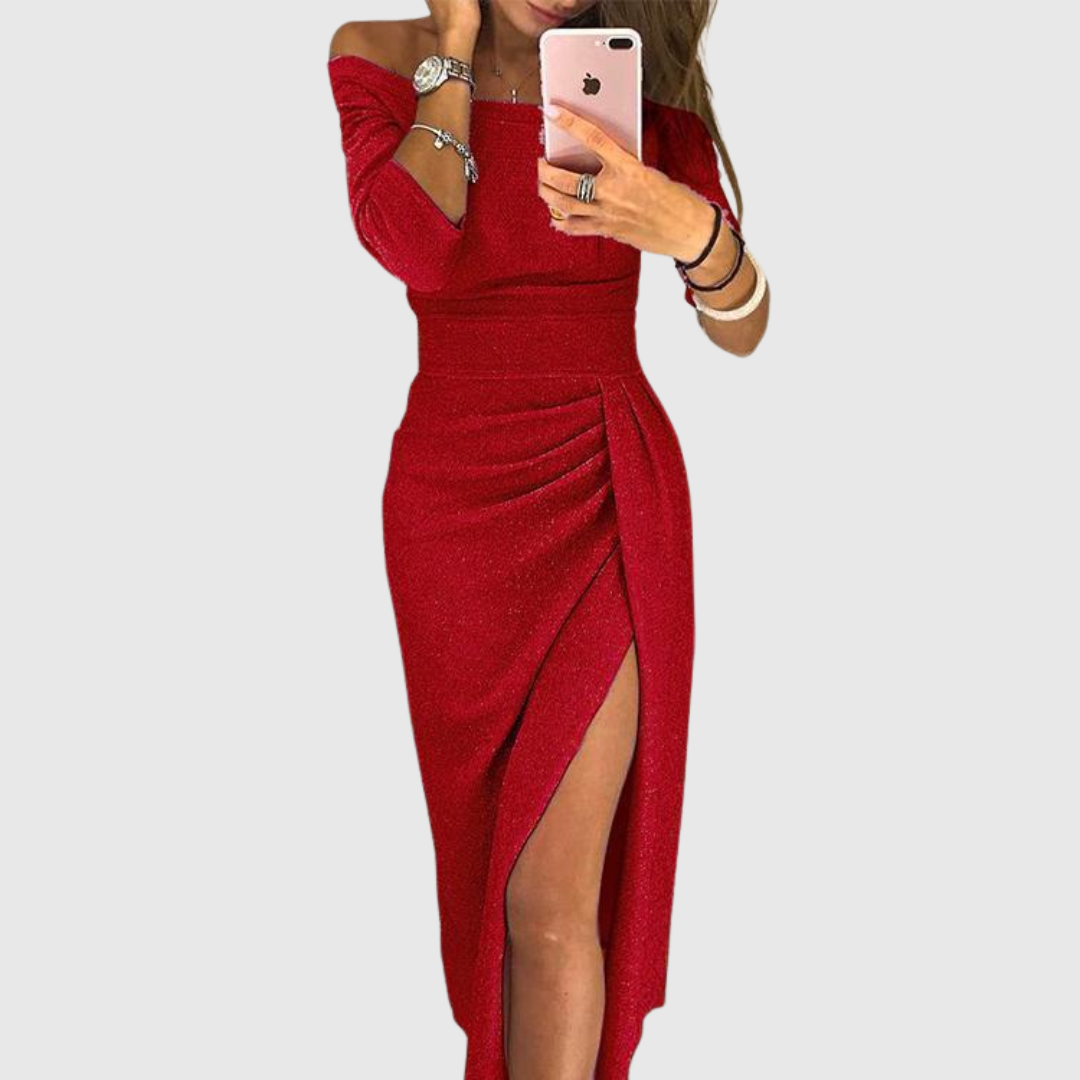 Lylah - Vestido Maxi con Cuello Halter Draped