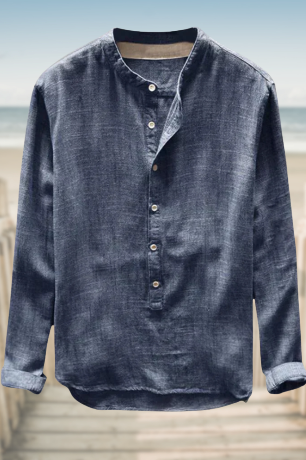 ETHAN – CAMISA CON CUELLO MANDARÍN RELAJADA