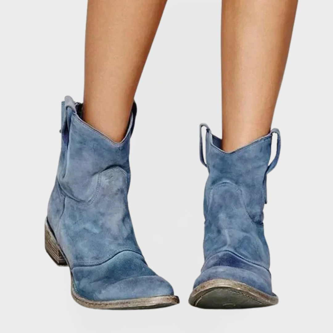 Botas de Tobillo Retro Western con un Toque Chic