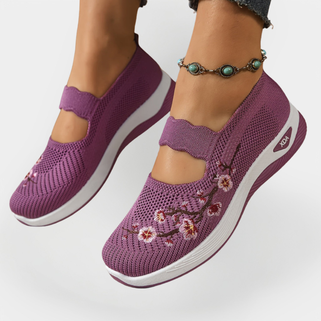 Zapatos Ortopédicos con Bordado Floral