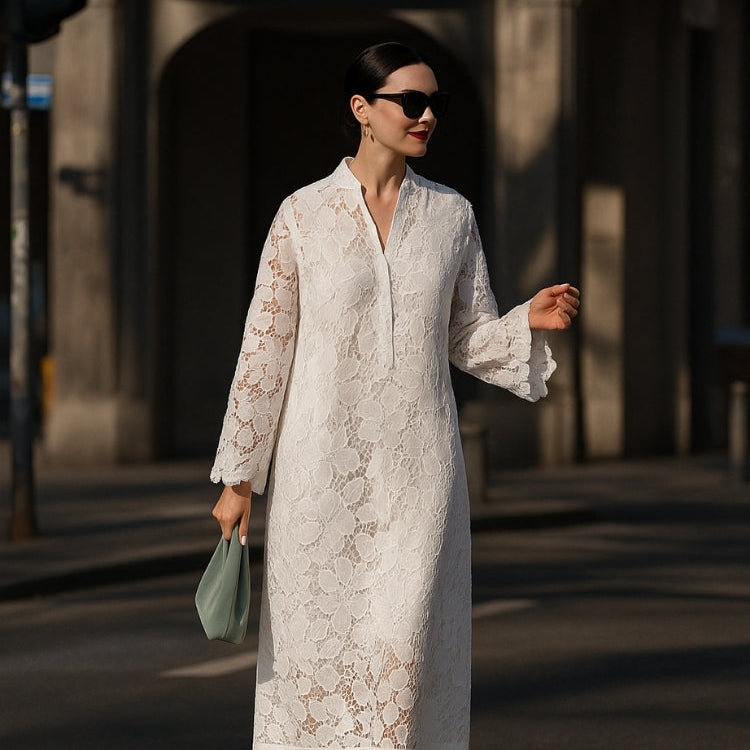 Ámbar | Elegante Vestido Largo de Encaje