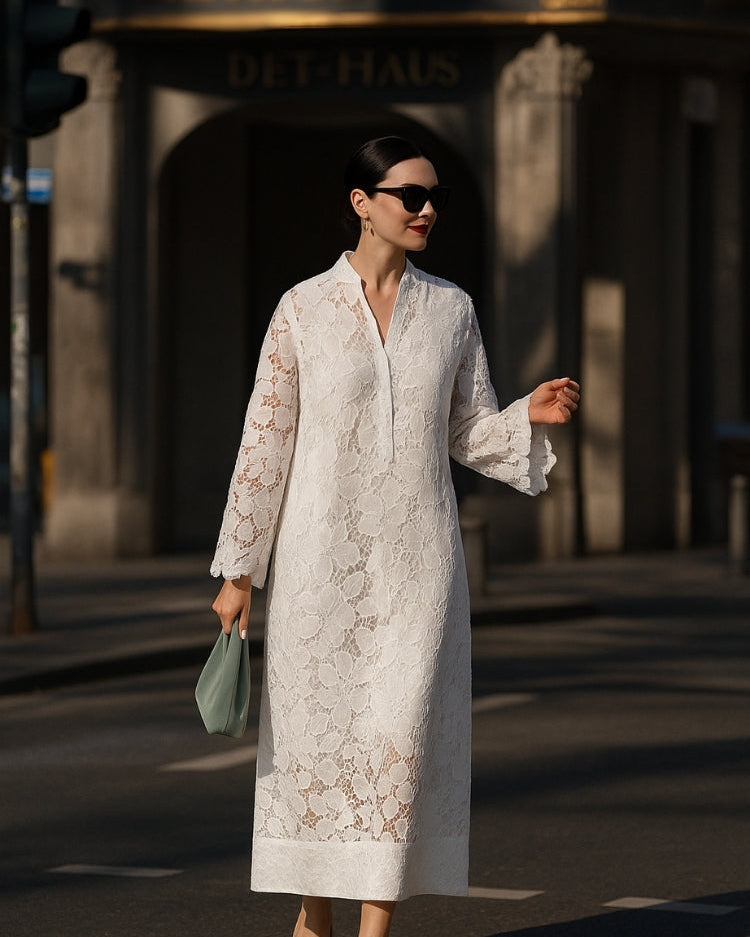 Ámbar | Elegante Vestido Largo de Encaje