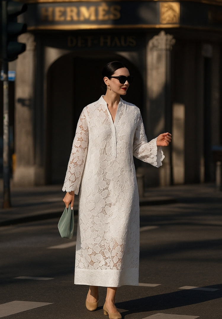 Ámbar | Elegante Vestido Largo de Encaje