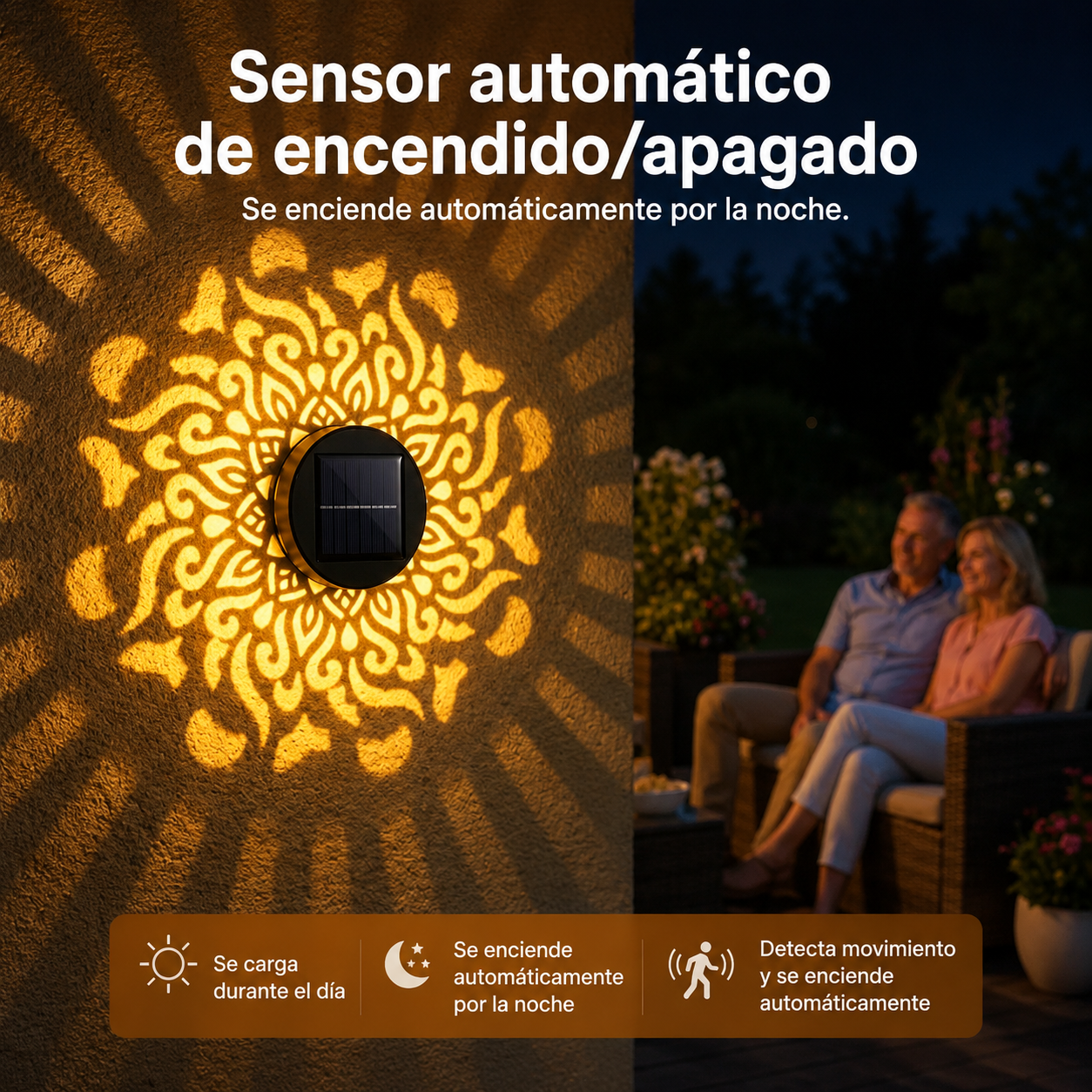 MandalaGlow — Lámpara Solar de Jardín |