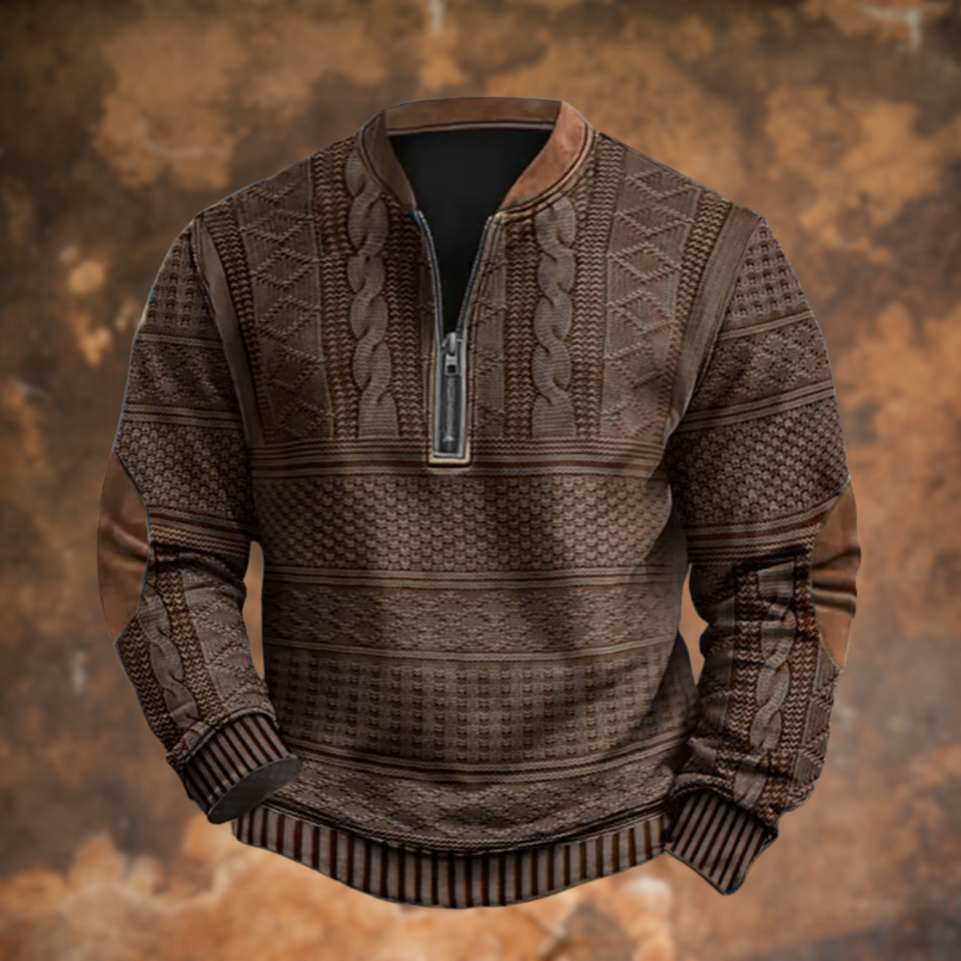 FORD – SUÉTER PULLOVER DE MEDIA CREMALLERA TEXTURADO