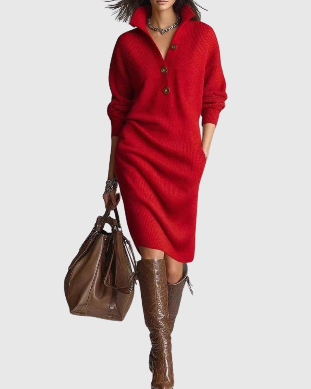 ARIANELL | VESTIDO MIDI DE PUNTO DE LANA DE INVIERNO