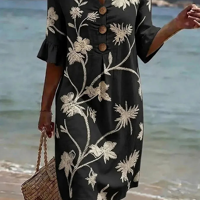 Vestido casual de mujer con estampado floral