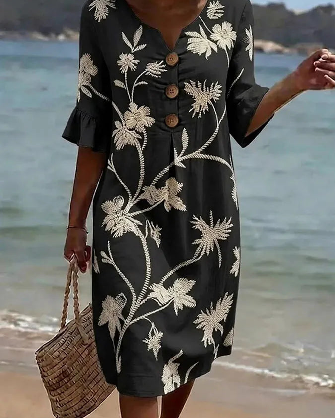 Vestido casual de mujer con estampado floral