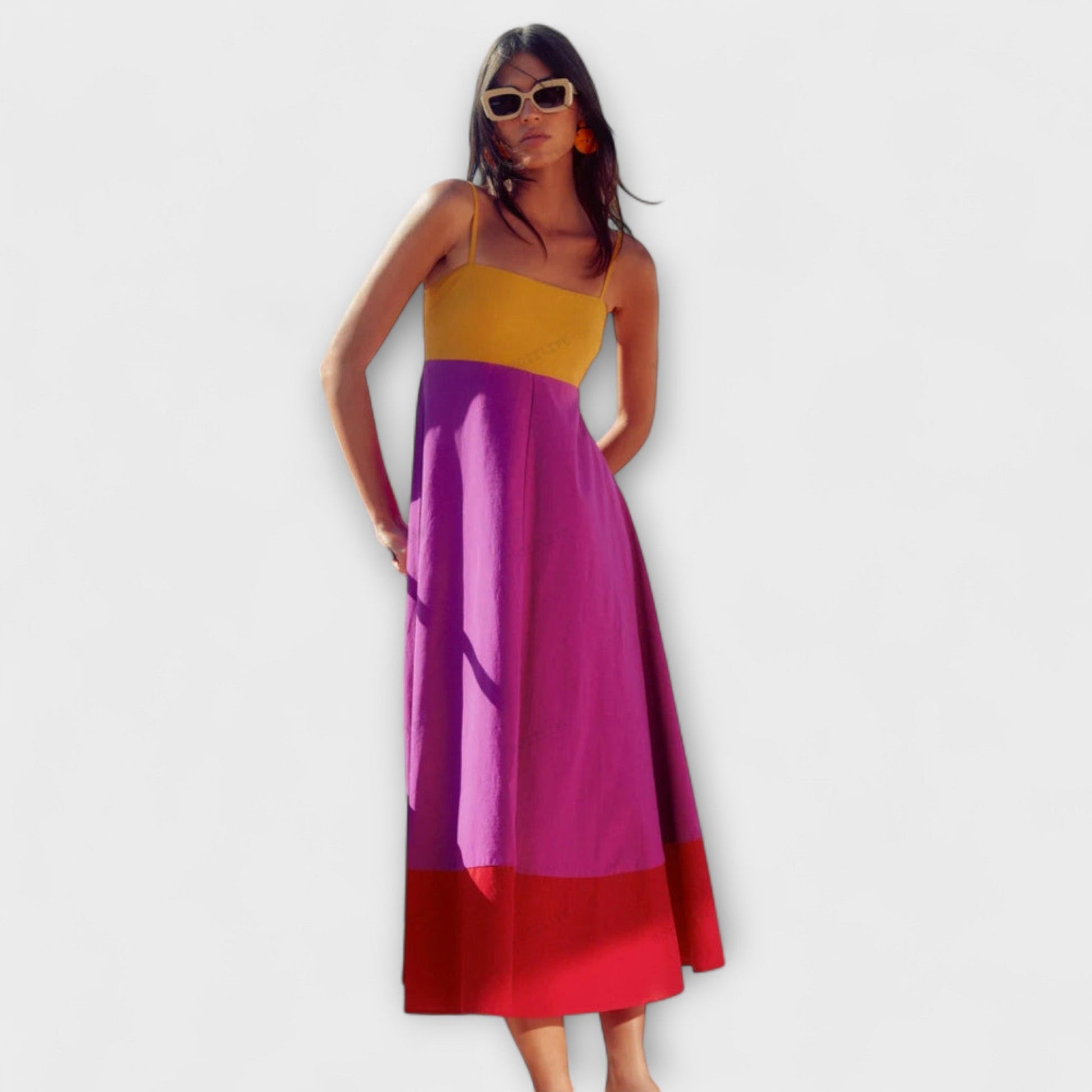 Ropa de Tirantes Espagueti en Color Block