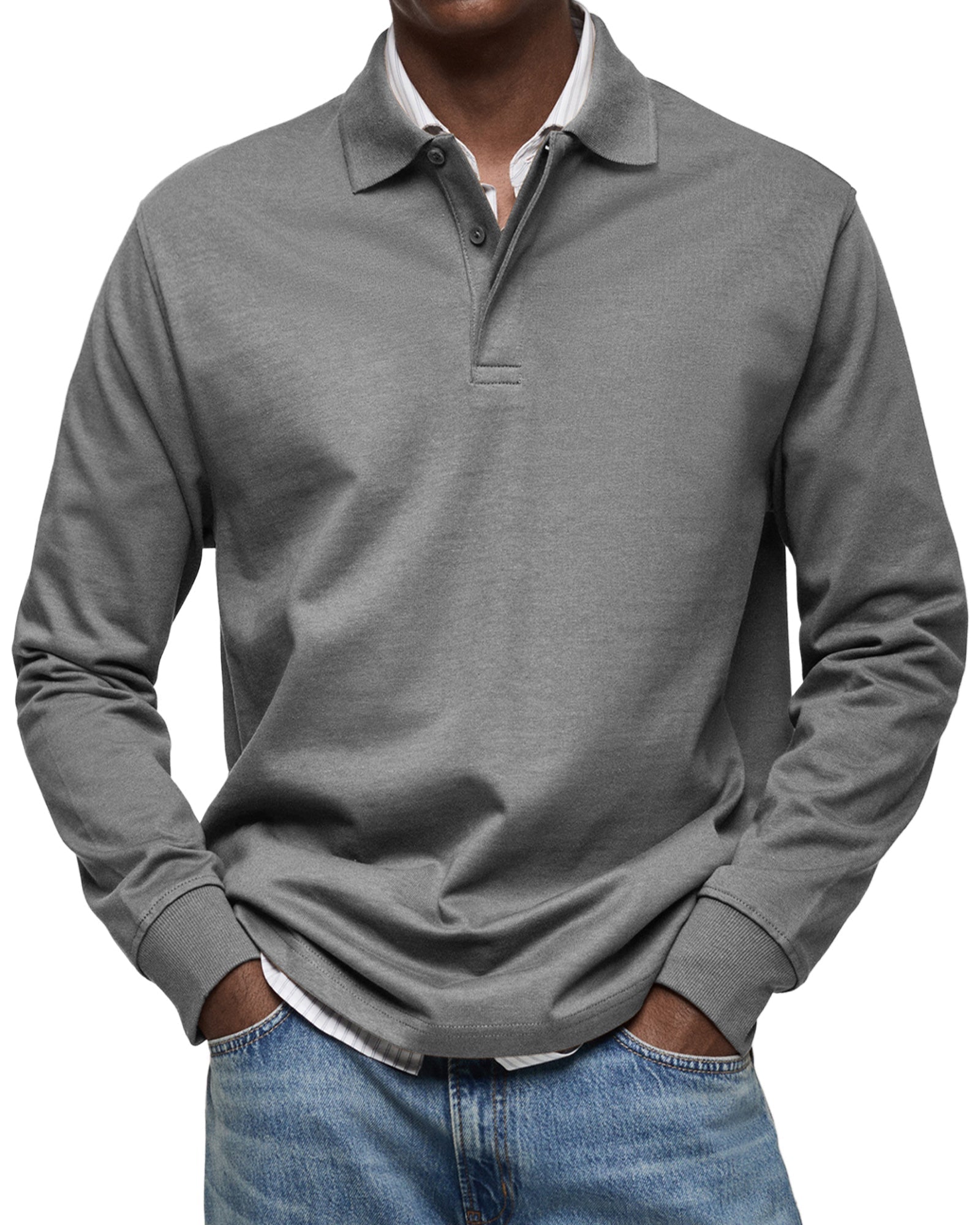 ALJUR - POLO CASUAL DE MANGA LARGA