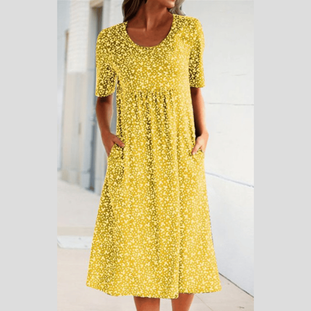 Amara | Vestido Midi Estampado Floral Elegante