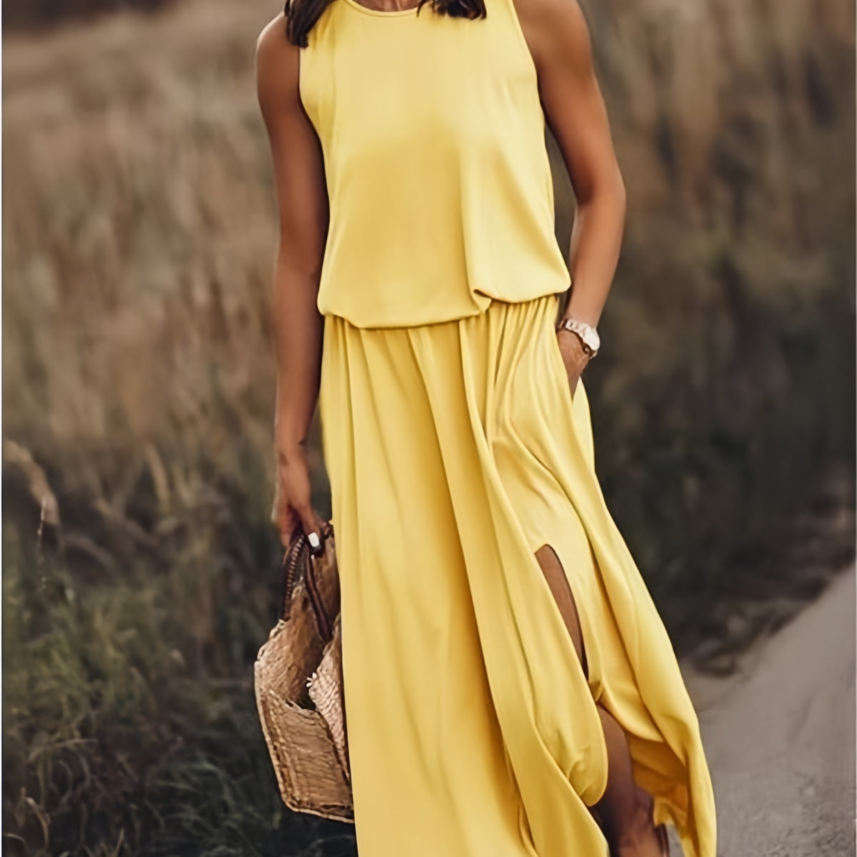 MAÏA – VESTIDO LARGO SIN MANGAS