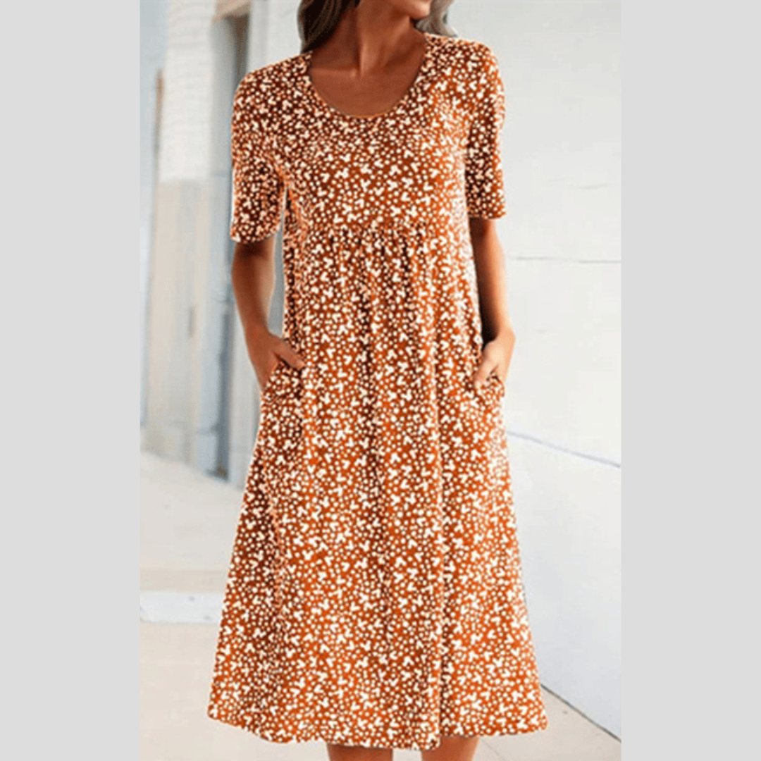 Amara | Vestido Midi Estampado Floral Elegante