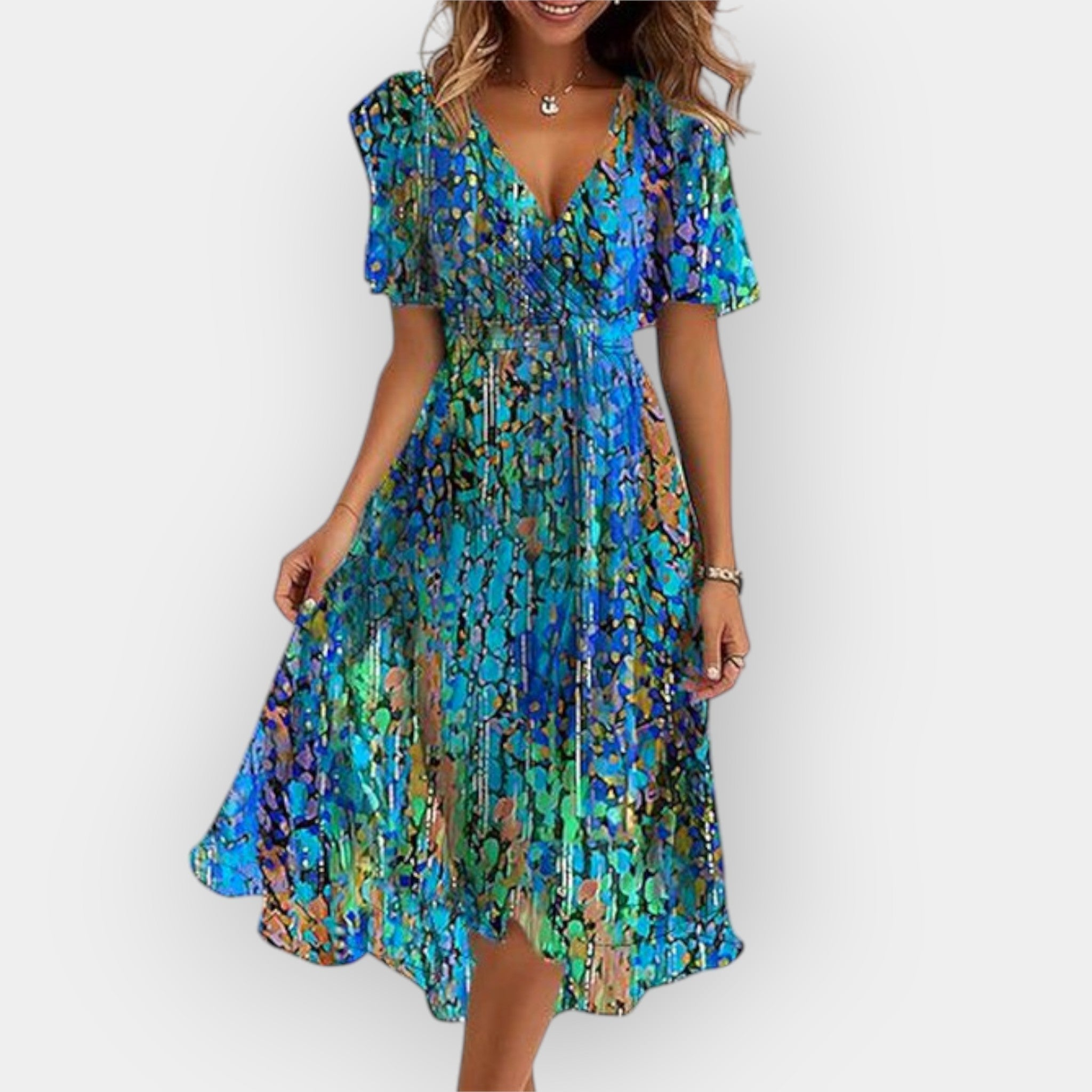 Vestido Midi con Silueta Fluida