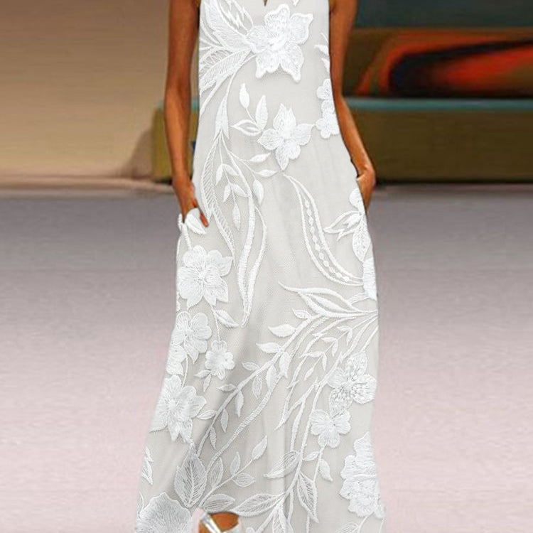 SELENE – VESTIDO LUXE IMPRESO SIN MANGAS ELEGANTE