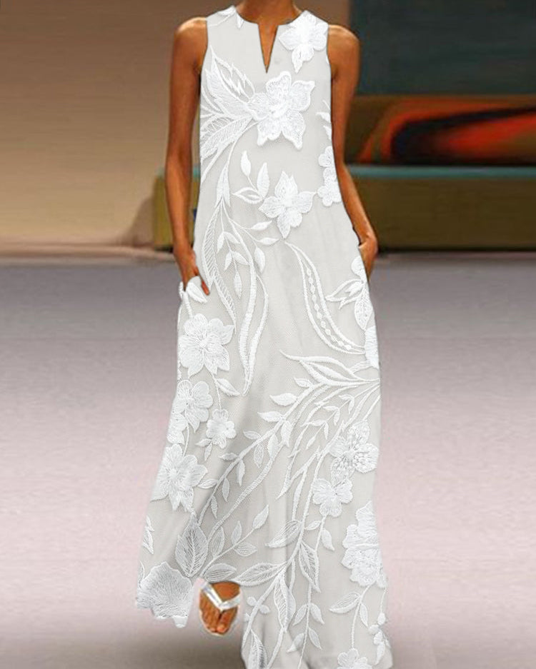 SELENE – VESTIDO LUXE IMPRESO SIN MANGAS ELEGANTE