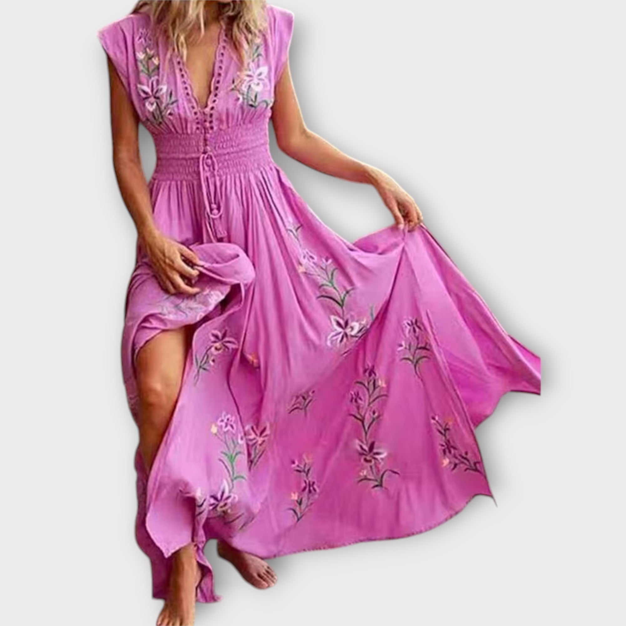 Felizia – Vestido Boho con Bordado Encantador