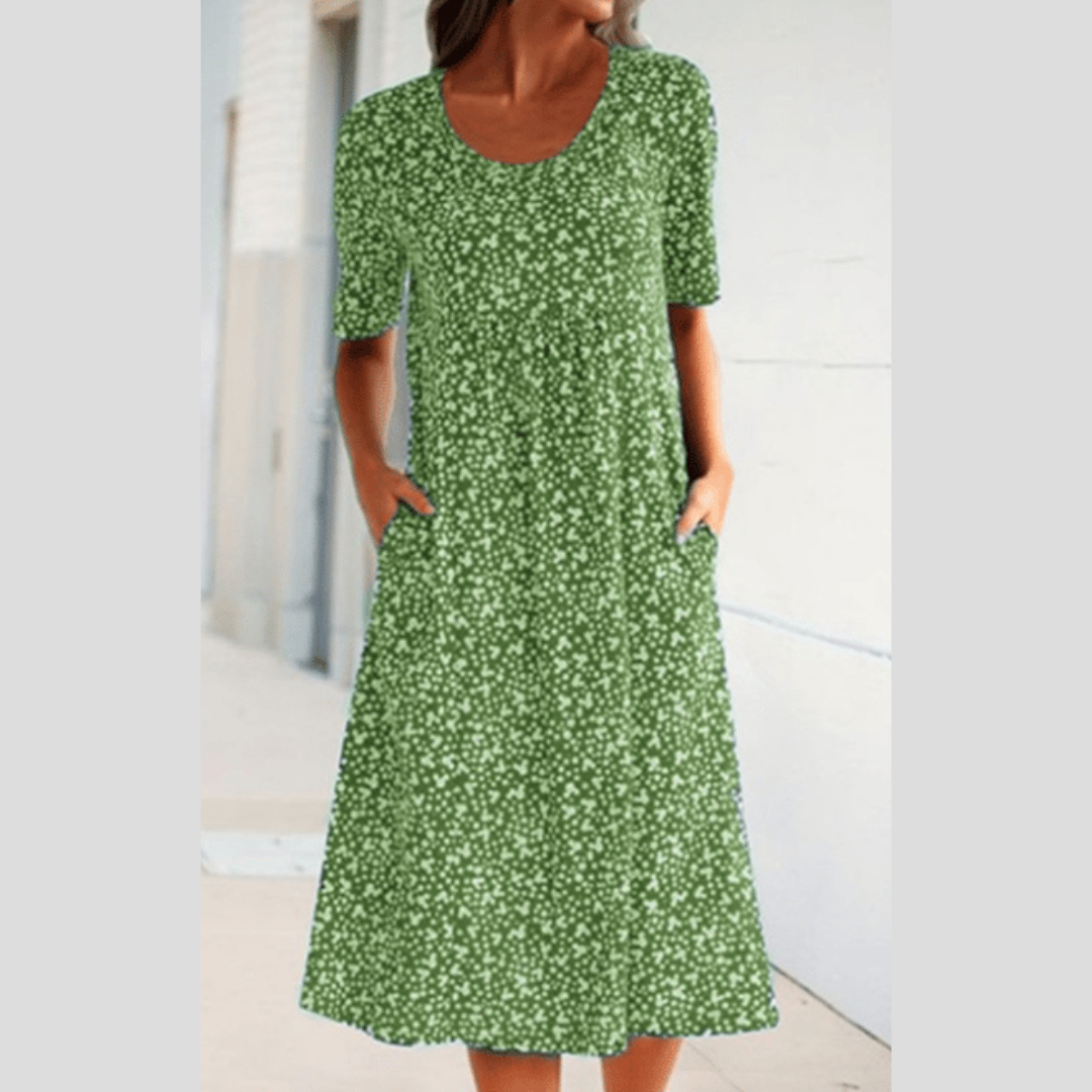 Amara | Vestido Midi Estampado Floral Elegante