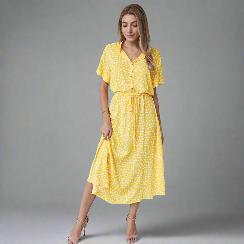 Vestido de Verano Hecho de Tejido Exquisito