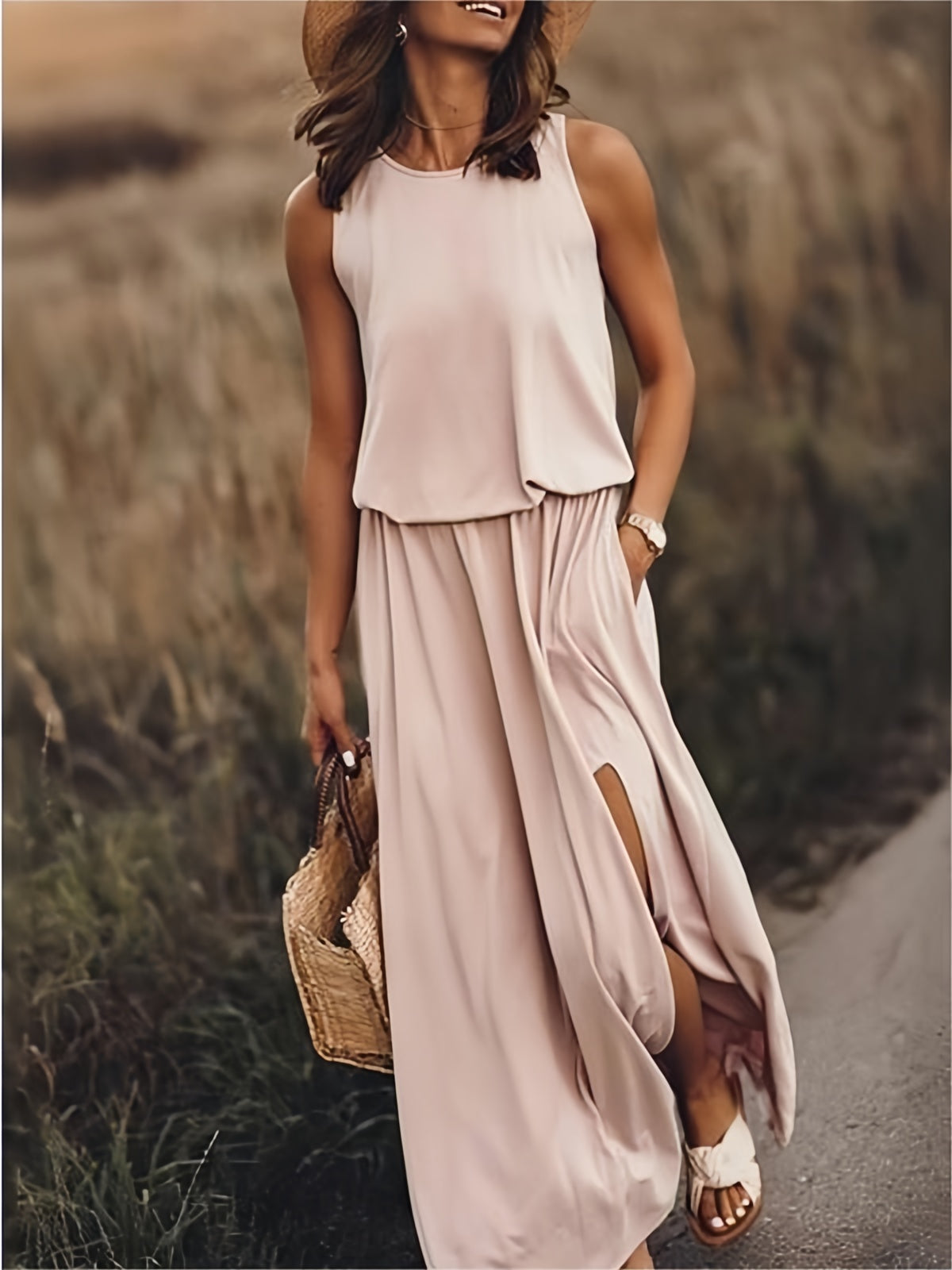 MAÏA – VESTIDO LARGO SIN MANGAS