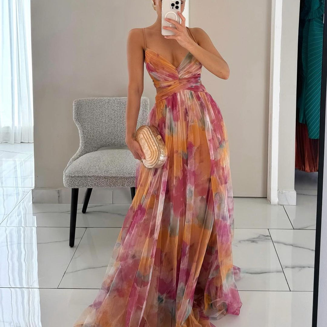 Gisele | Vestido Maxi Floral Halagador