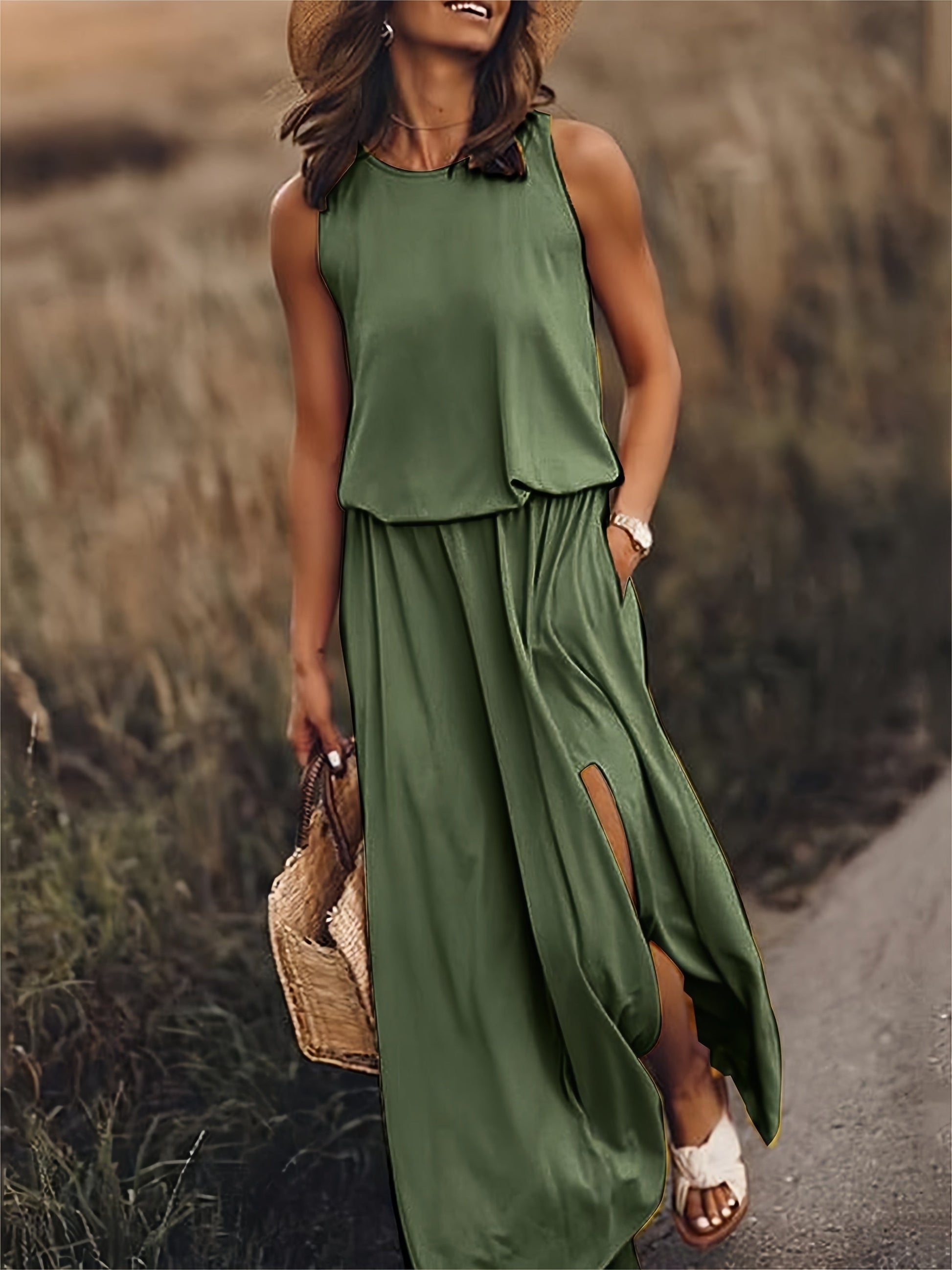 MAÏA – VESTIDO LARGO SIN MANGAS