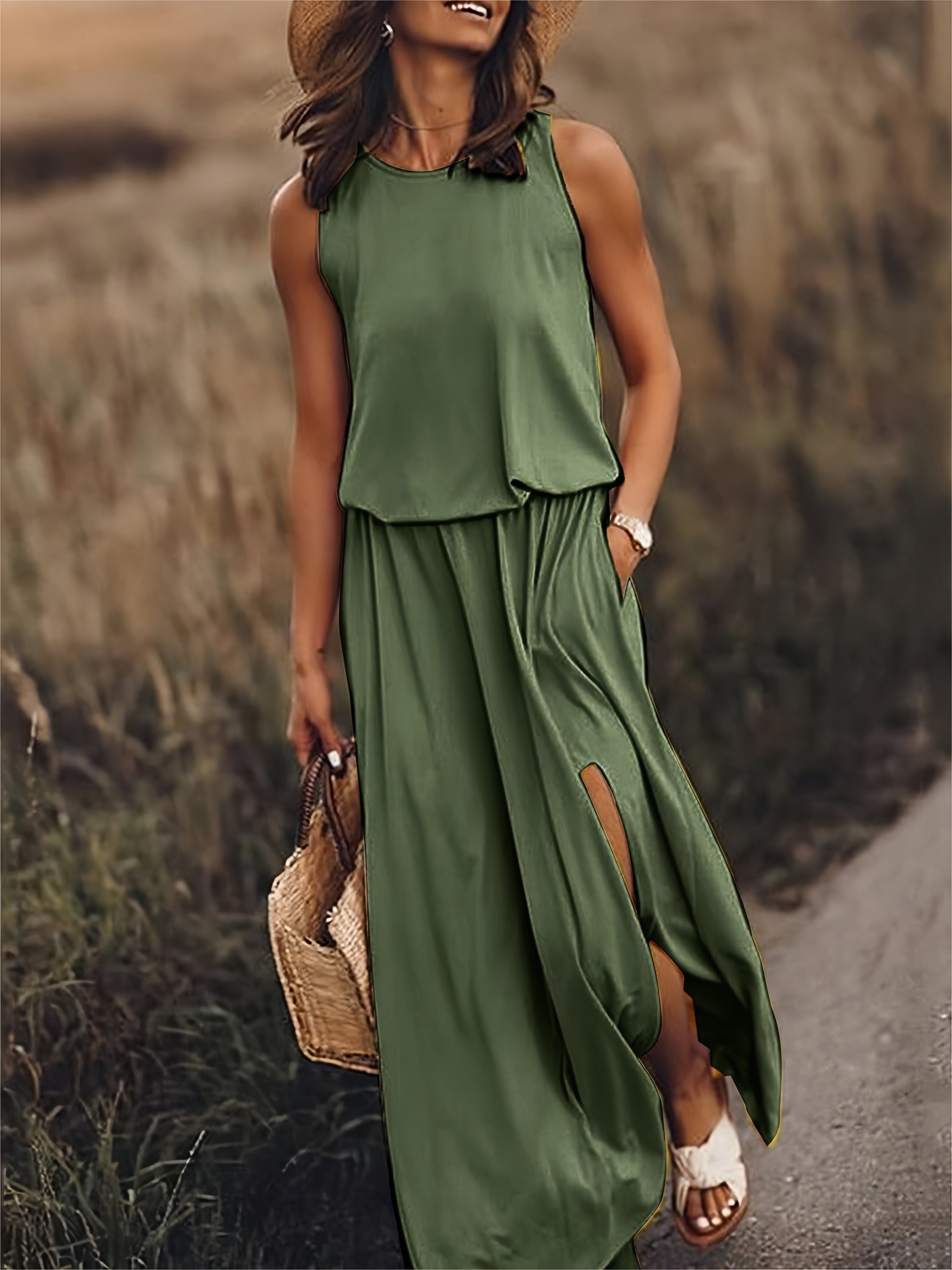 MAÏA – VESTIDO LARGO SIN MANGAS