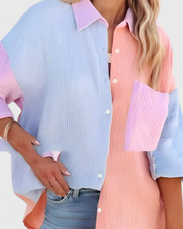 Juniper | Blusa de Botones en Bloque de Color