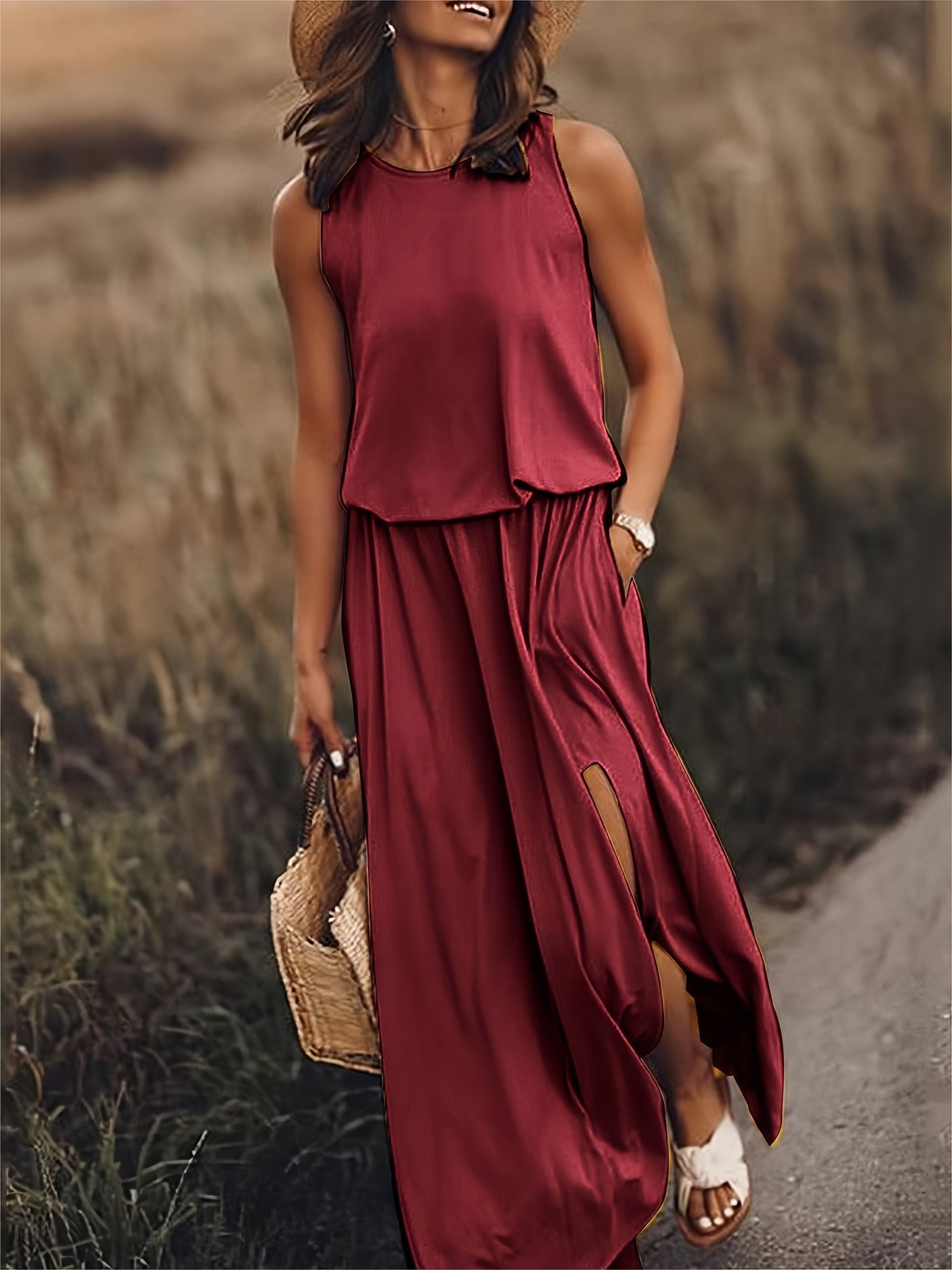 MAÏA – VESTIDO LARGO SIN MANGAS