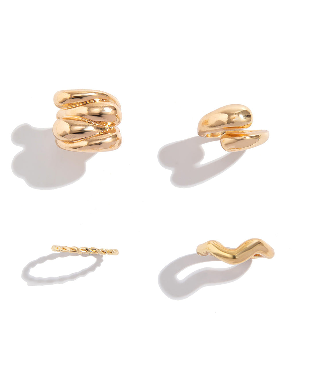 Juego de Anillos de Metal de 4 Piezas