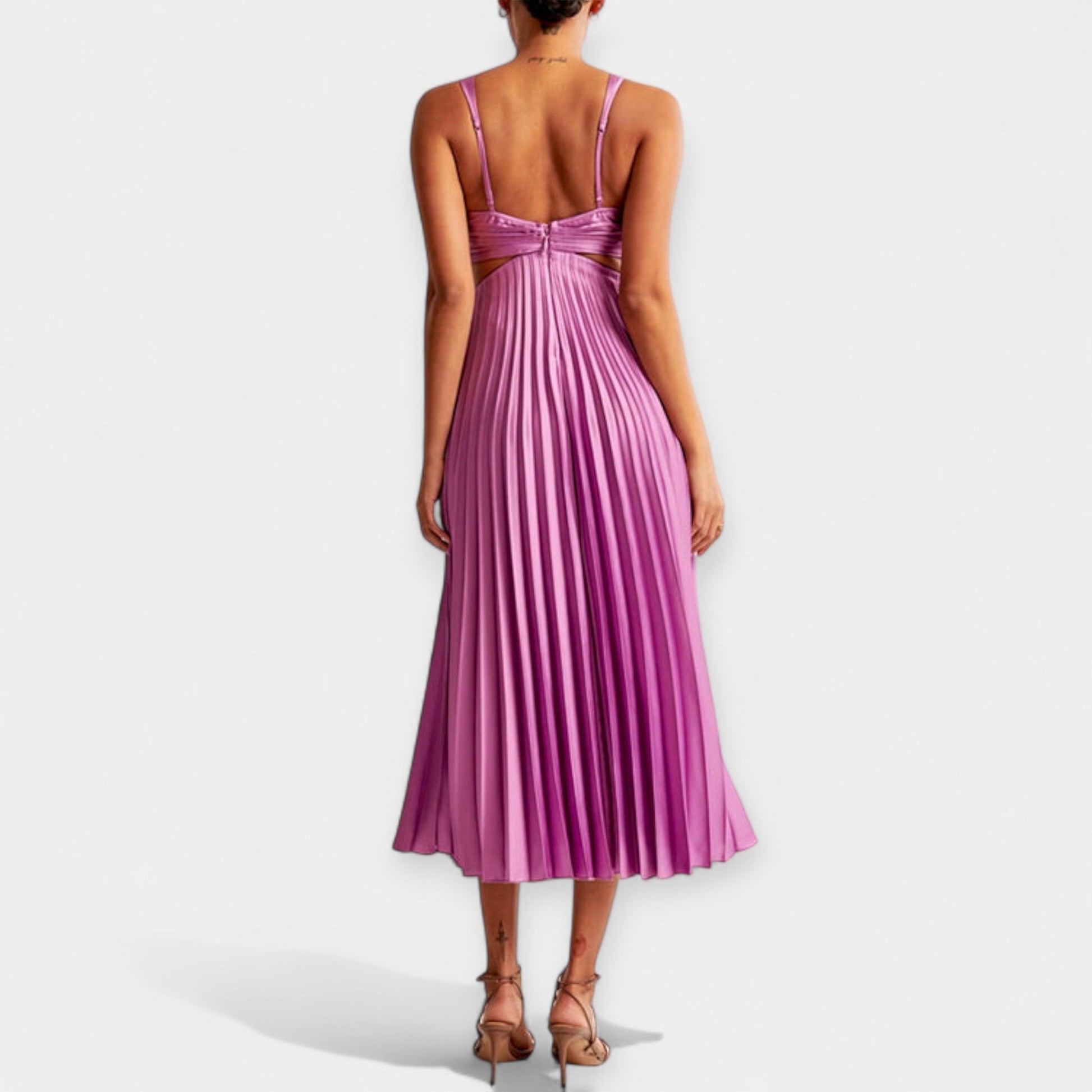 Vestido Maxi con Diseño Plisado