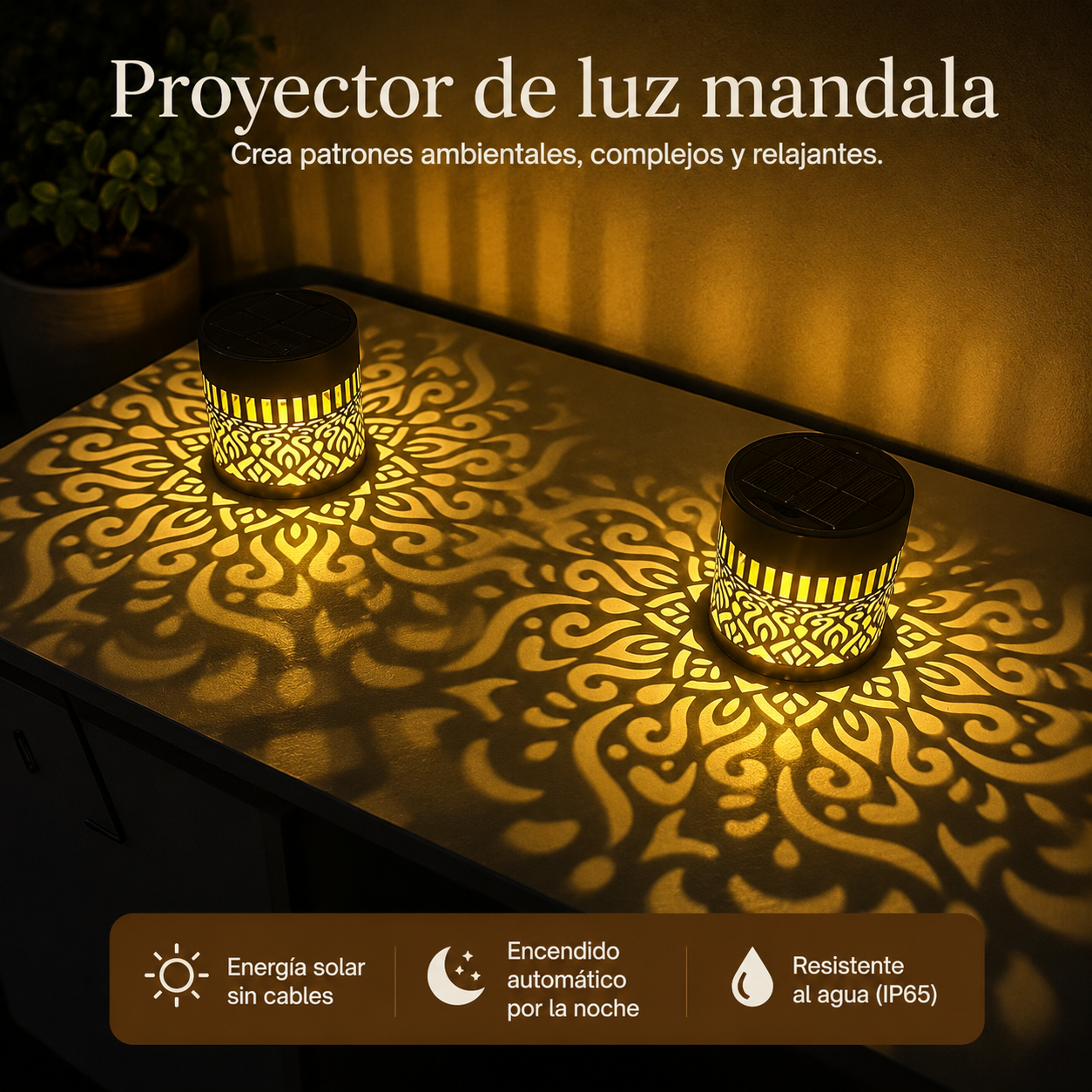 MandalaGlow — Lámpara Solar de Jardín |