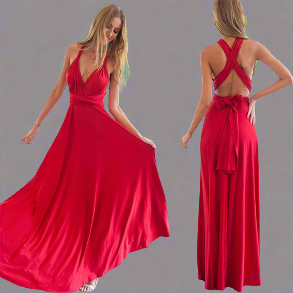 Vestido transformador hecho de tela exquisita