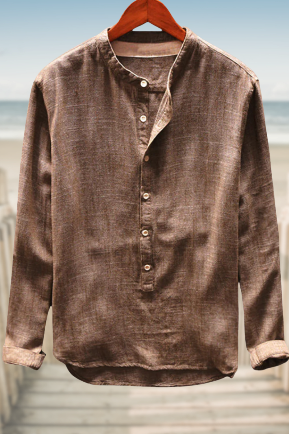 ETHAN – CAMISA CON CUELLO MANDARÍN RELAJADA