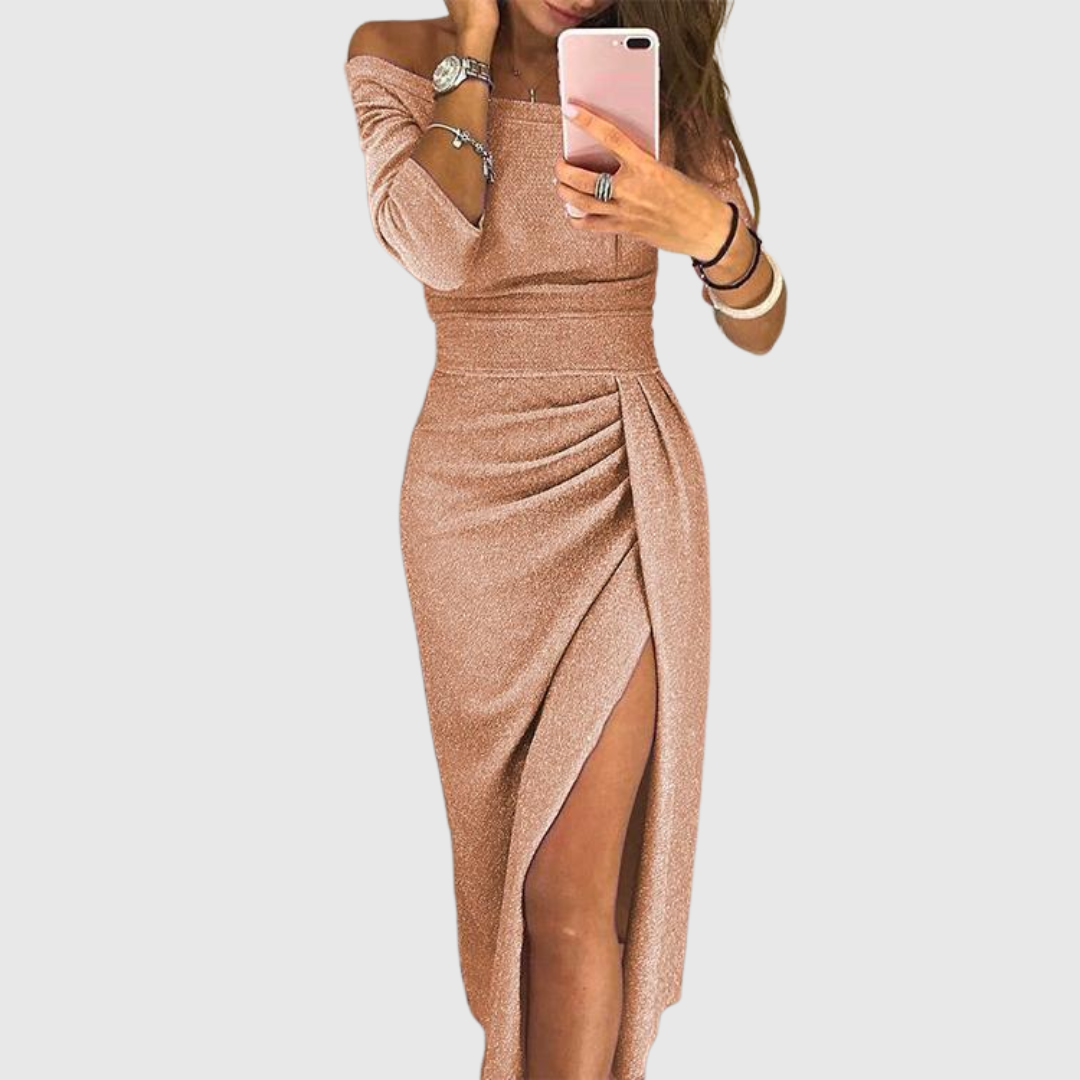 Lylah - Vestido Maxi con Cuello Halter Draped