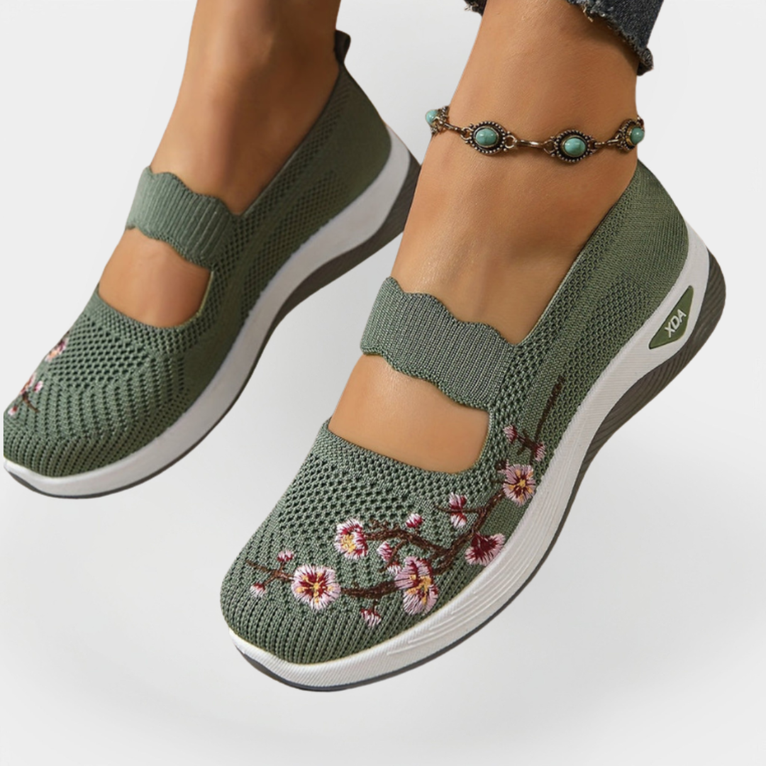 Zapatos Ortopédicos con Bordado Floral