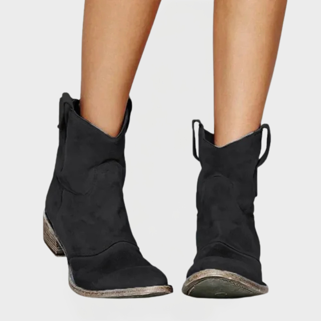 Botas de Tobillo Retro Western con un Toque Chic