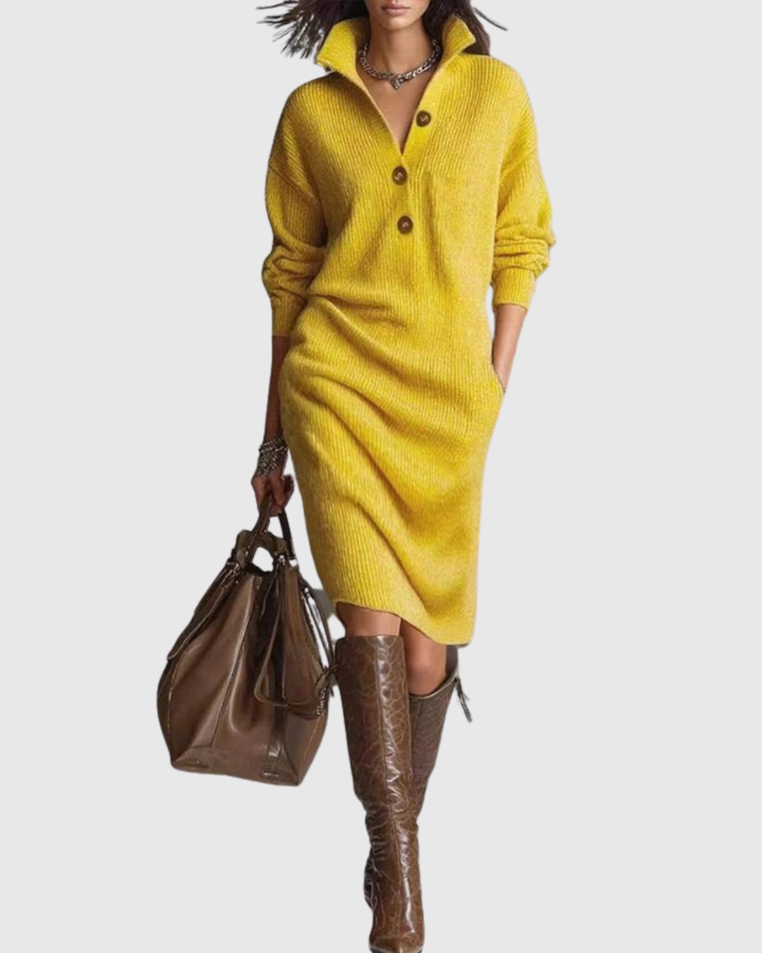ARIANELL | VESTIDO MIDI DE PUNTO DE LANA DE INVIERNO