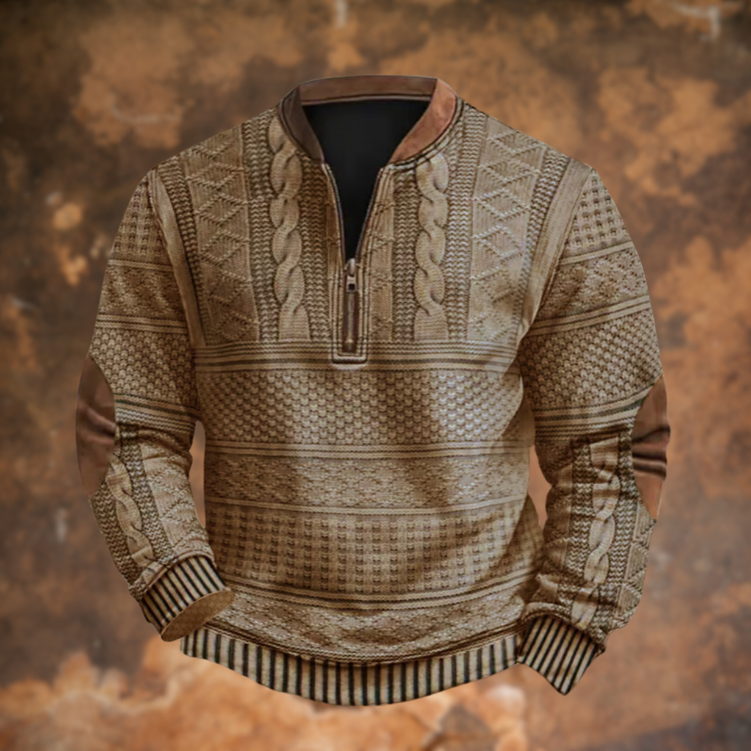 FORD – SUÉTER PULLOVER DE MEDIA CREMALLERA TEXTURADO